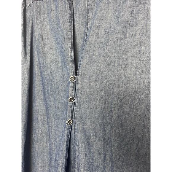 Style and Co. Women's Denim Blue Button Up Shirt Size 16 Roll Tab Sleeve - Picture 8 of 8